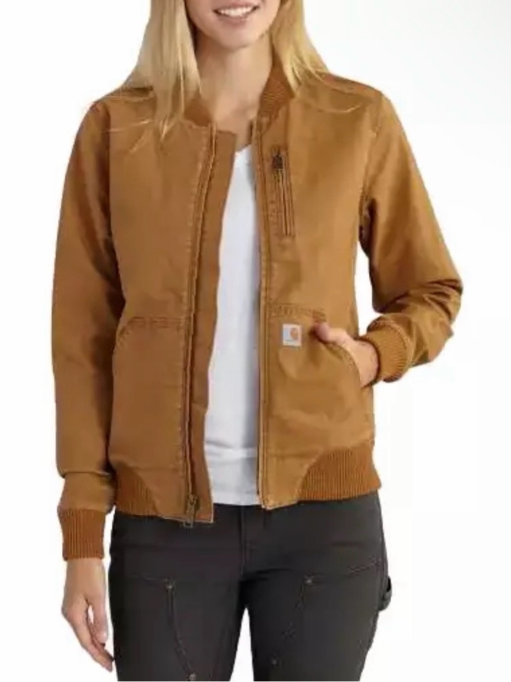 Carhartt Crawford Bomber Jacket Tan Size XL